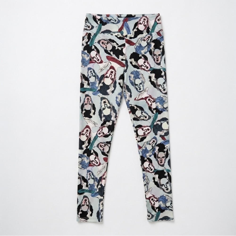LuLaRoe Tall & Curvy Leggings Bride of Frankenstein Horror Print TC XL
